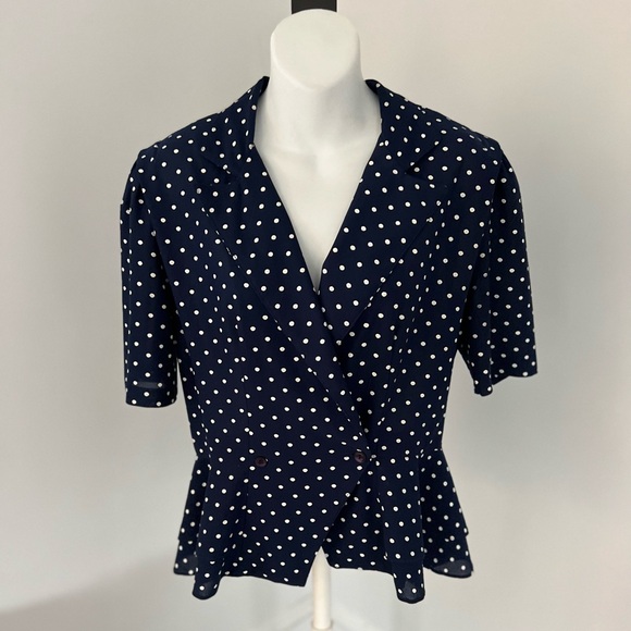 Vintage Amy-Deb Polka Dot Peplum Top - Picture 3 of 10